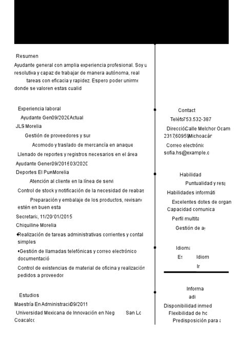 Ayudantes Generales Detalles del puesto .
